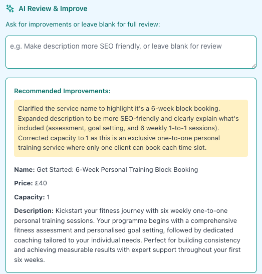 AI Service Review Example